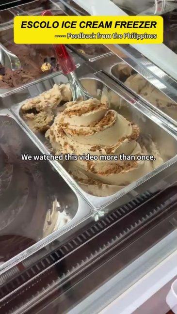 Curved Glass Ice Cream Display Freezer | Commercial Ice Cream Showcase Cabinet
