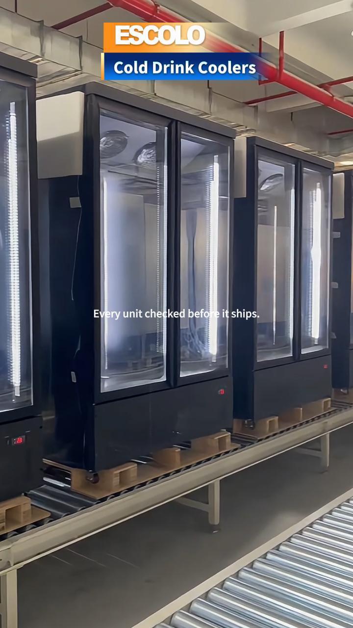 Two Door Commercial Refrigerator for Supermarkets & Retail Display with Fan cooling & LED Lighting