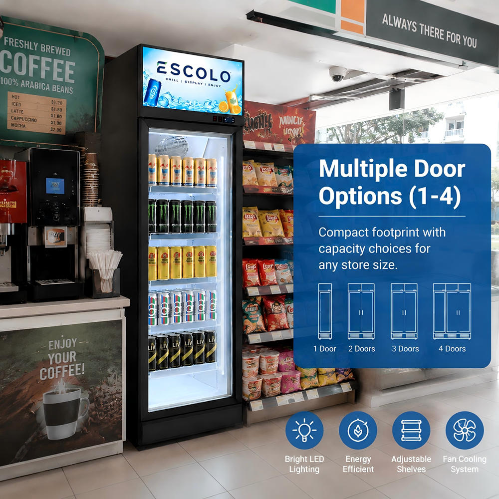 Glass Door Top Compressor Mounted Display Cooler with Canopy for Supermarket and Convenience Store Use