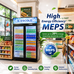 High-Capacity Two-Door Display Fridge for Retail and Supermarkets