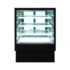 Premium Curved Glass Cake Display Counter with Marble Base & Warm LED, Stainless Steel Pastry Refrigerator