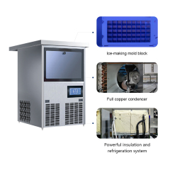 Energy Saving Ice Maker with Stable Cooling System for Long Term Commercial Ice Machine Use