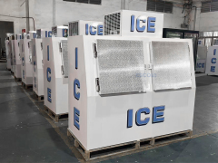 Double Slanted Door Ice Storage Freezer | Large Capacity Commercial Ice Storage Cabinet