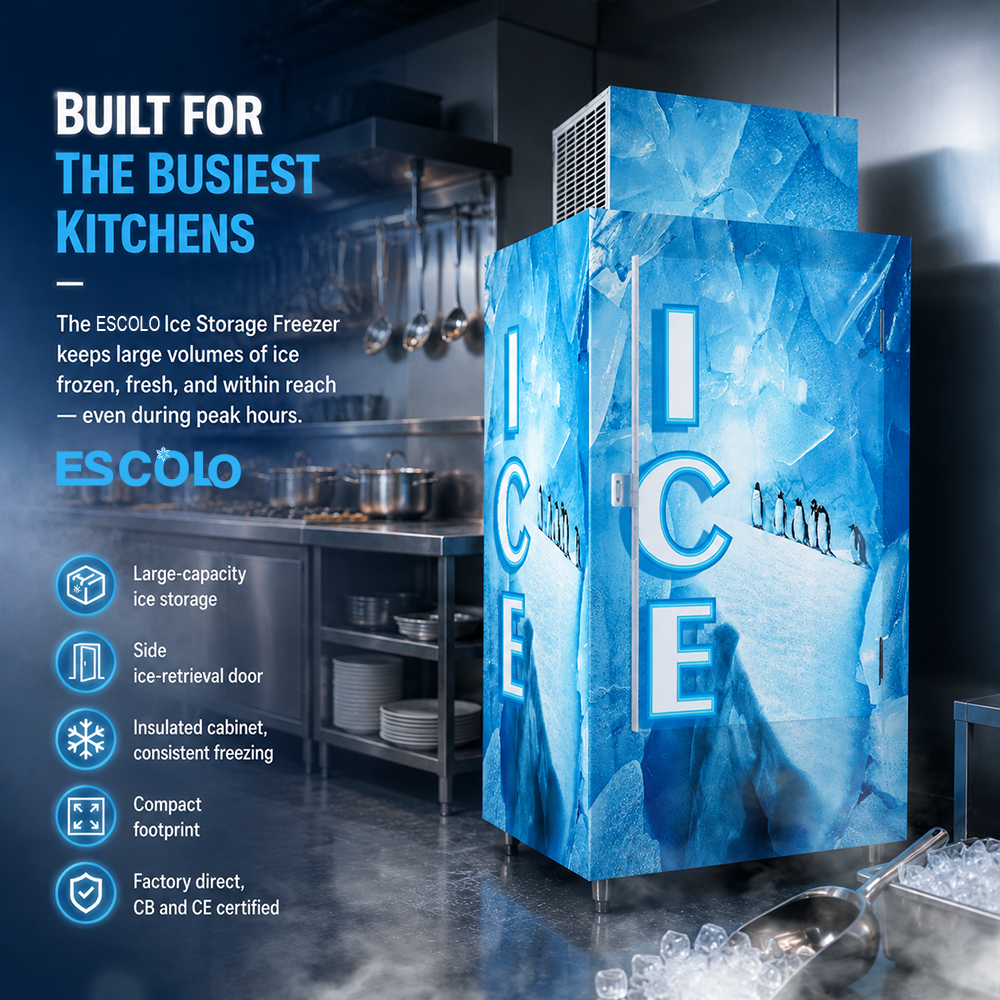 Commercial Ice Storage Freezer with Cold wall / Fan cooling system optional