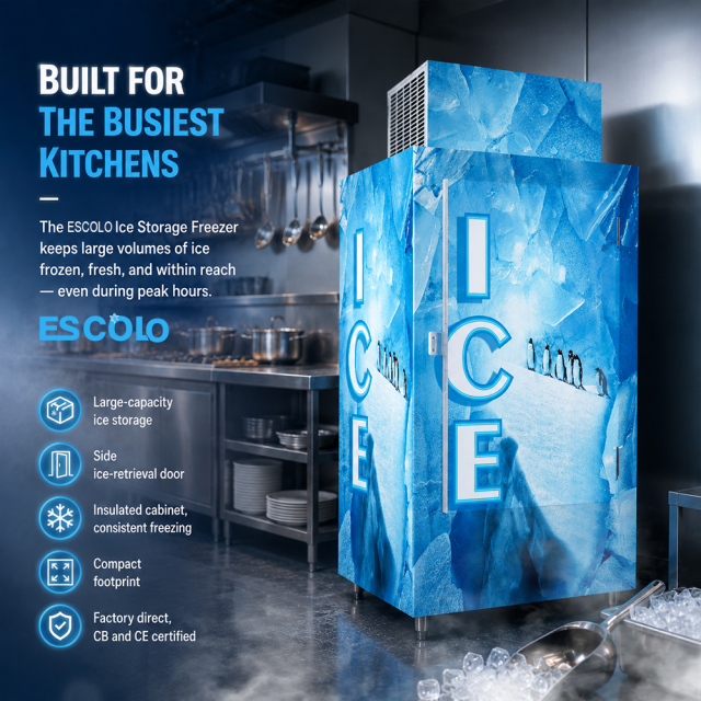 Commercial Ice Storage Freezer with Cold wall / Fan cooling system optional