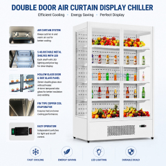 2 Door Commercial Open Chiller | Supermarket Wind Curtain Display Refrigerator