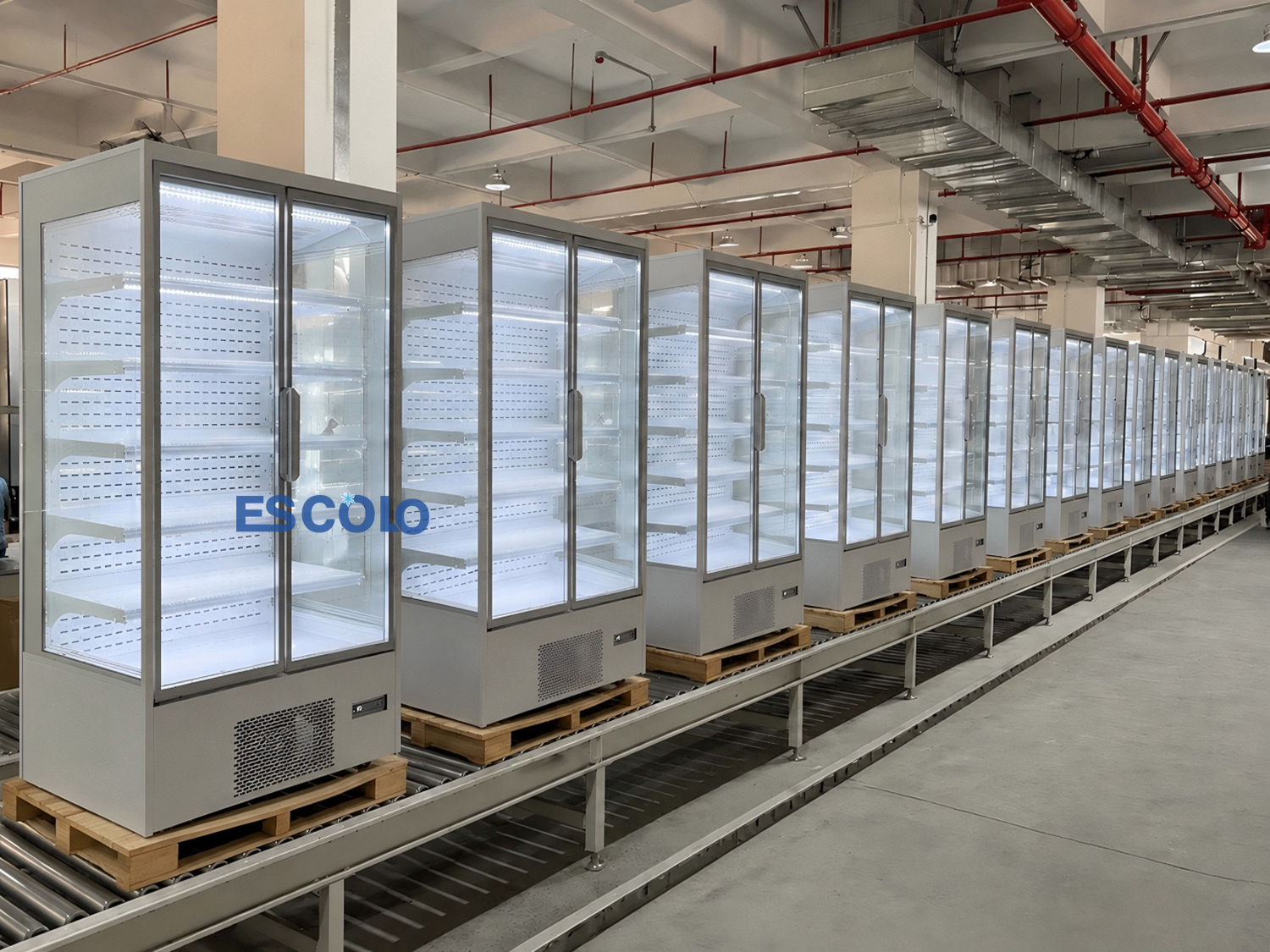 Large Capacity Sliding Glass Door Open Chiller for Supermarket Use
