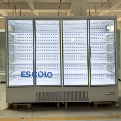 B2B Commercial Four Sliding Glass Door Display Open Chiller Large Capacity for Soft Drink Storage and Showcase