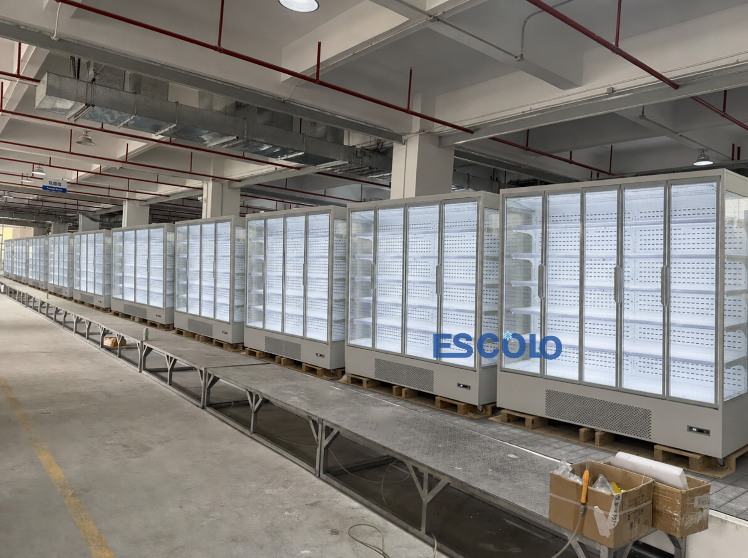 B2B Commercial Four Sliding Glass Door Display Open Chiller Large Capacity for Soft Drink Storage and Showcase