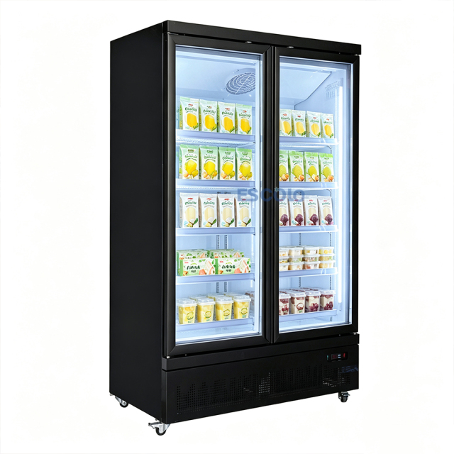 1200L Commercial Deep Freezer with Glass Door for Retail Display and Supermarket Applications
