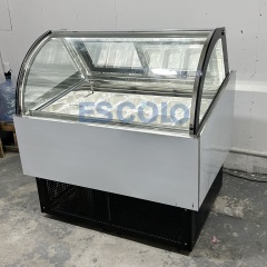 Vertical Ice Cream Display Freezer with LED Light Automatic Defrost 12 Trays