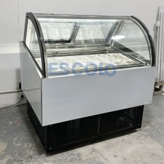 Vertical Ice Cream Display Freezer with LED Light Automatic Defrost 12 Trays