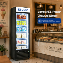 Commercial Single Glass Door Display Freezer with Fan Cooling and Digital Control