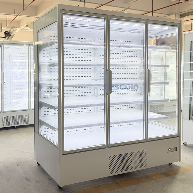 BFG-1880 3-Door Air Curtain Chiller for Supermarket Display