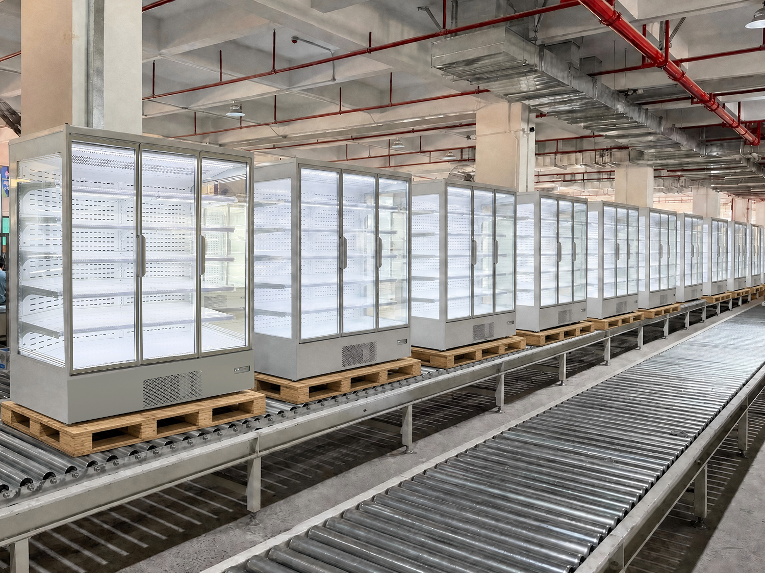 BFG-1880 3-Door Air Curtain Chiller for Supermarket Display