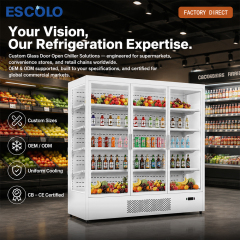 BFG-1880 3-Door Air Curtain Chiller for Supermarket Display