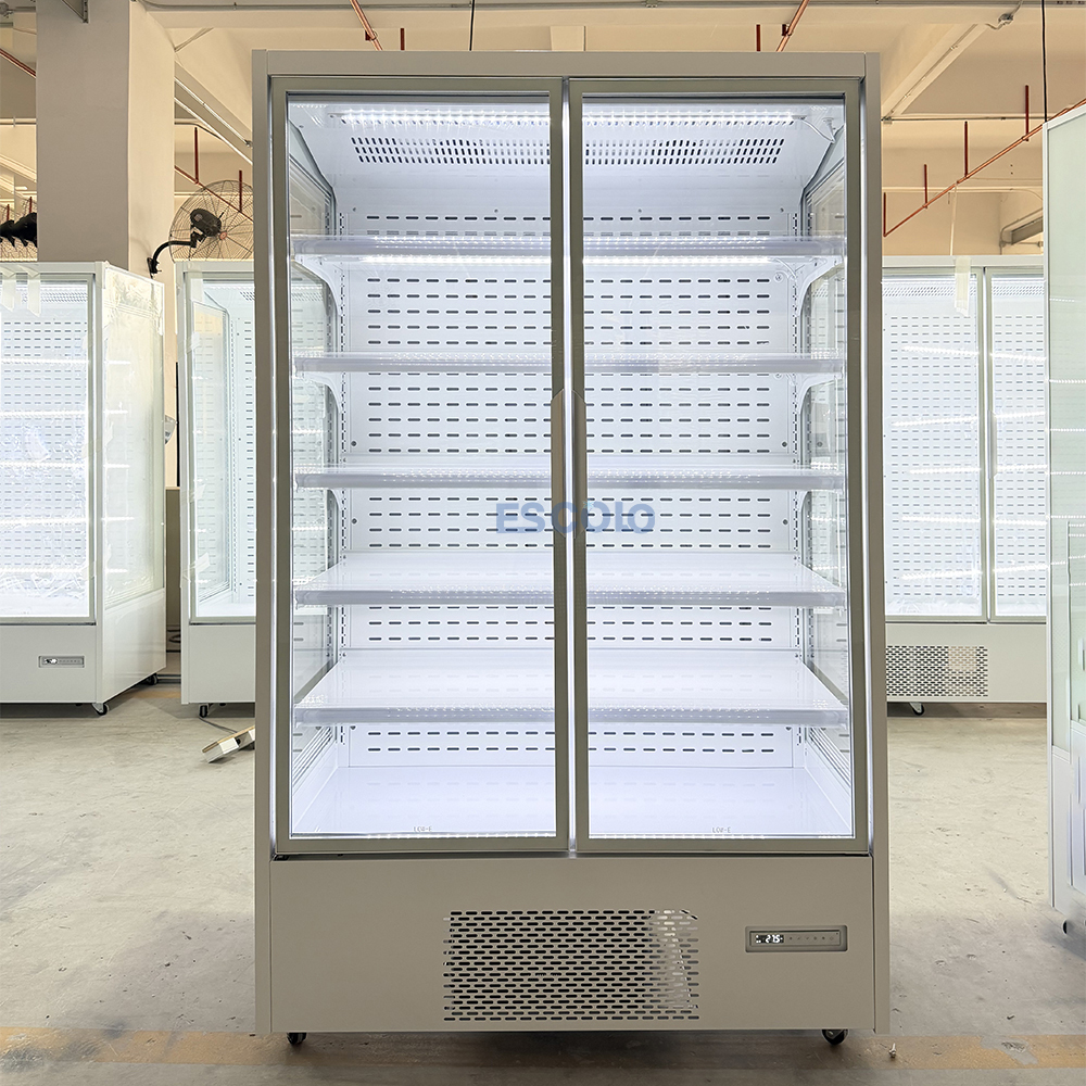 2 Door Commercial Chiller with Frameless Glass Doors for Supermarkets & Grocery Stores