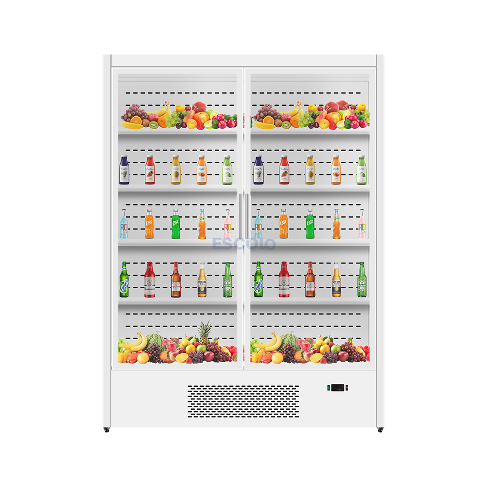 2 Door Commercial Chiller with Frameless Glass Doors for Supermarkets & Grocery Stores