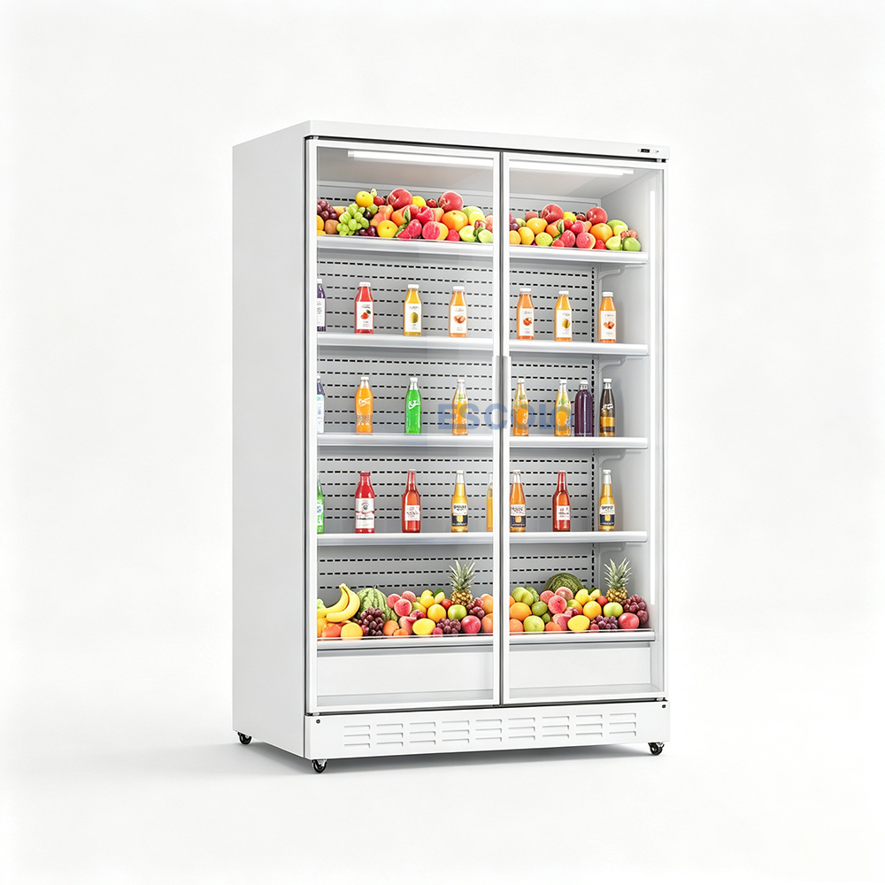 Commercial Wind Curtain Display Refrigerator with LED Shelves for Easy Product Merchandising