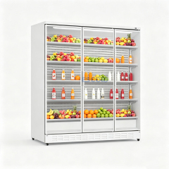 Supermarket Refrigerated Display Case Air Curtain Chiller with Glass Doors