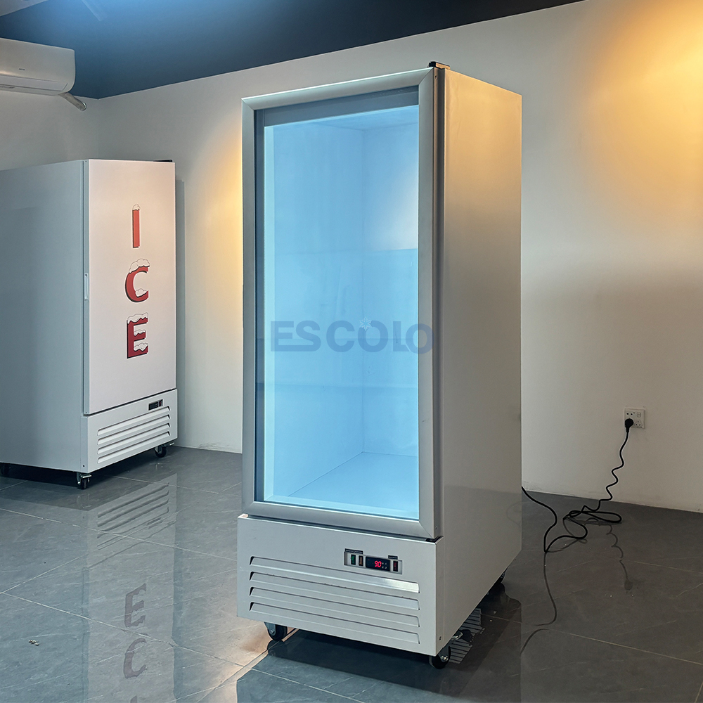 Commercial Ice Storage Freezer with Heated Glass Door for Easy Ice Access in Convenience Stores