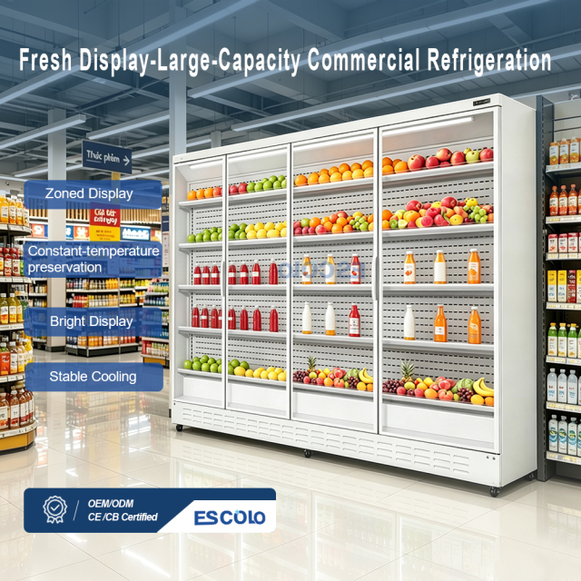 Four-Door Multideck Chiller for Supermarket Refrigerated Display