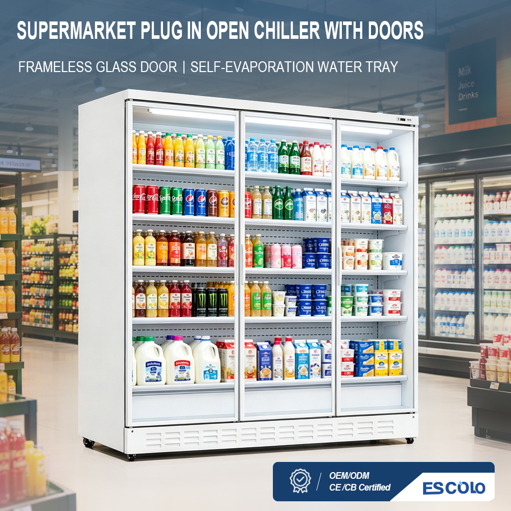 Supermarket Multideck Chiller with Glass Doors Commercial Refrigeration Equipment