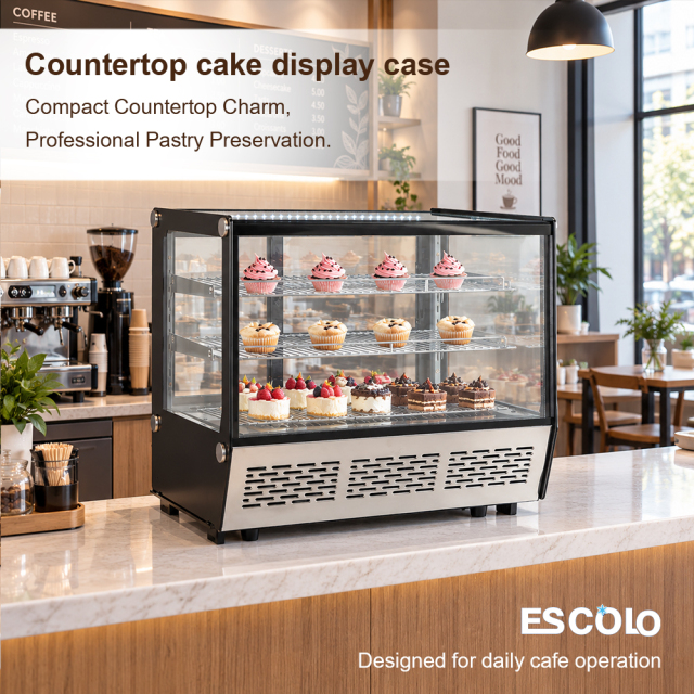 Commercial Countertop Refrigerated Display Case for Cakes, Desserts and Bakery Products