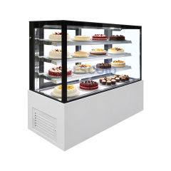 1800mm Black Marble Cake Showcase Fridge with Rear Sliding Door & LED Lighting