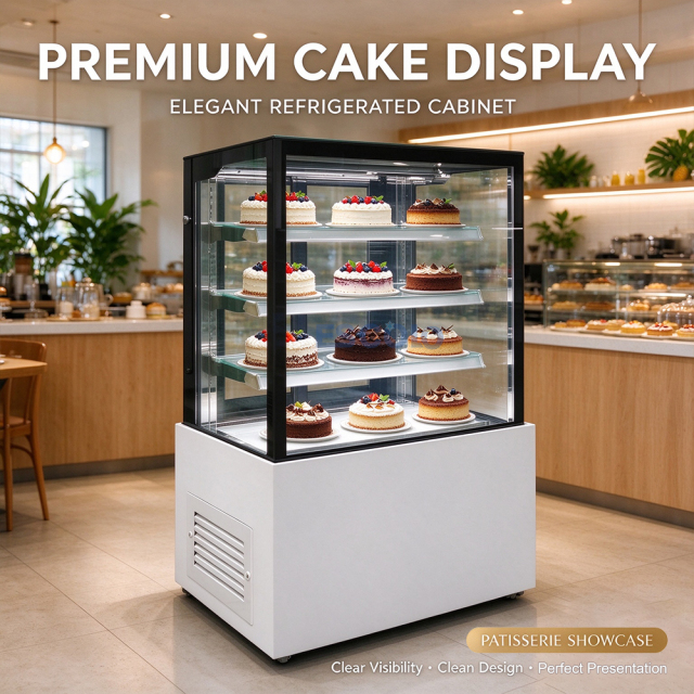 Commercial Cake Display Fridge with LED Lighting and Digital Temperature Control