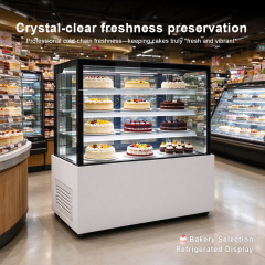 Refrigerated Cake Display Cabinet with Fan Cooling for Cafés and Dessert Shops