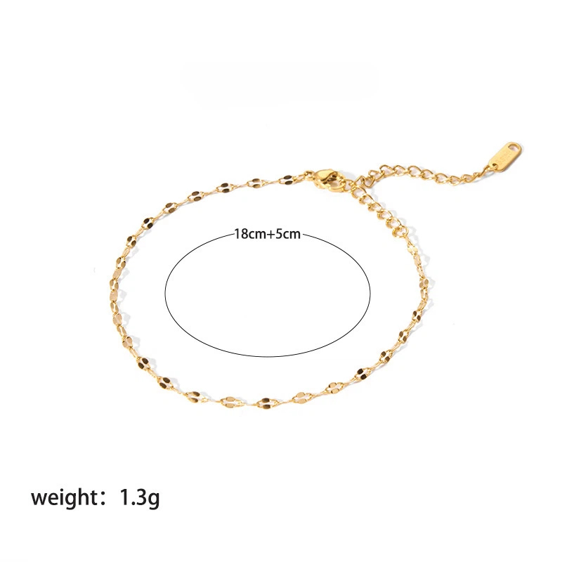 Waterproof Tarnish Free Fashion Stainless Steel 18k Gold Plated Double Layer Link Chain Bracelet