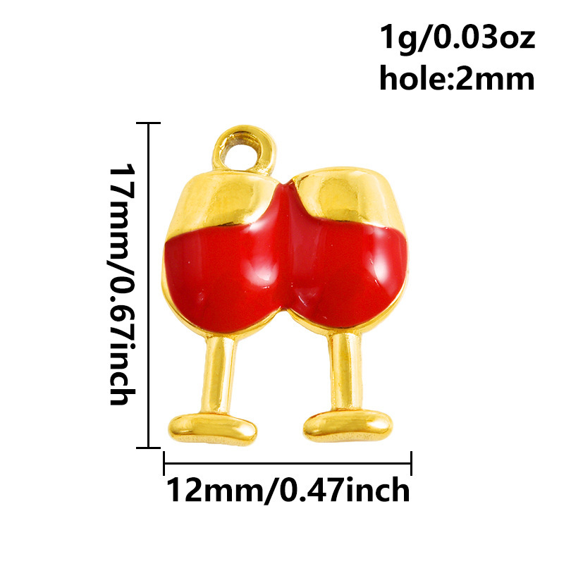 Fashion pendant with red oil dripping marine series DIY jewelry accessories bracelet necklace pendant matching charms