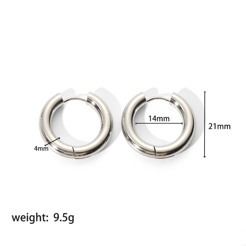 Waterproof Tarnish Free Stainless Steel Earrings 18K Gold Plated Hoop Earring