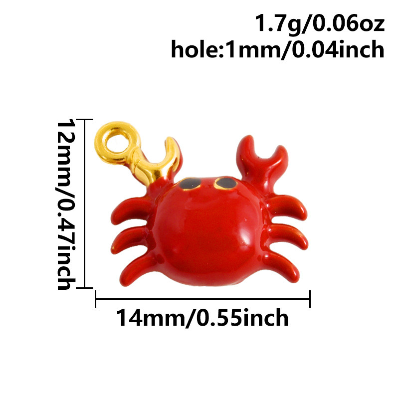 Fashion pendant with red oil dripping marine series DIY jewelry accessories bracelet necklace pendant matching charms