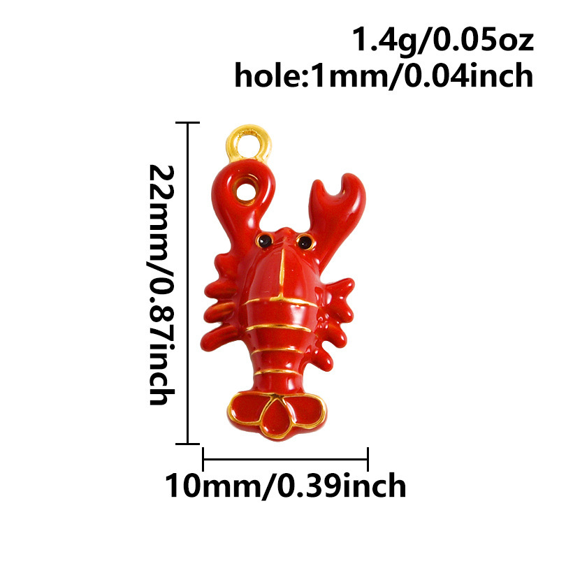 Fashion pendant with red oil dripping marine series DIY jewelry accessories bracelet necklace pendant matching charms