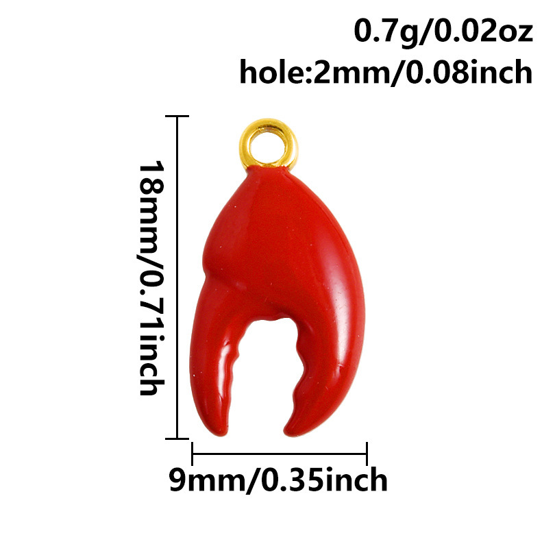 Fashion pendant with red oil dripping marine series DIY jewelry accessories bracelet necklace pendant matching charms