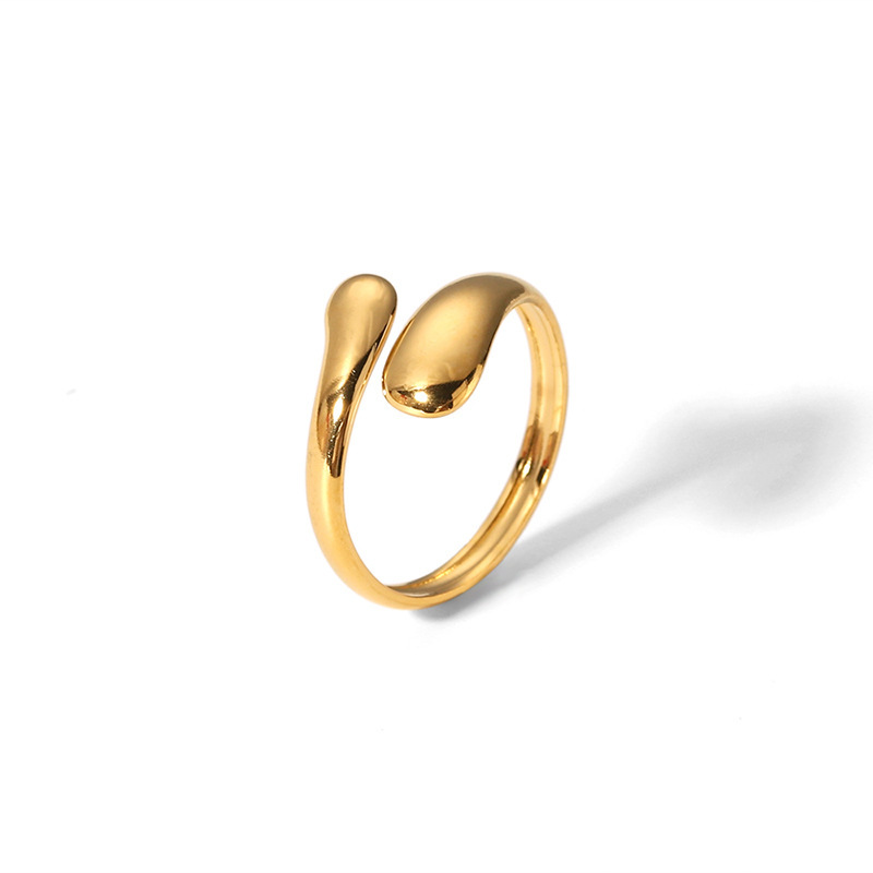 Waterproof Tarnish Free Stainless Steel Rings 18K Gold Plated Fashion Jewelry