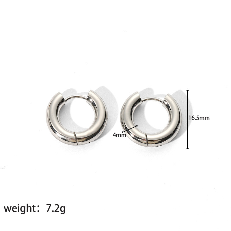Waterproof Tarnish Free Stainless Steel Earrings 18K Gold Plated Hoop Earring