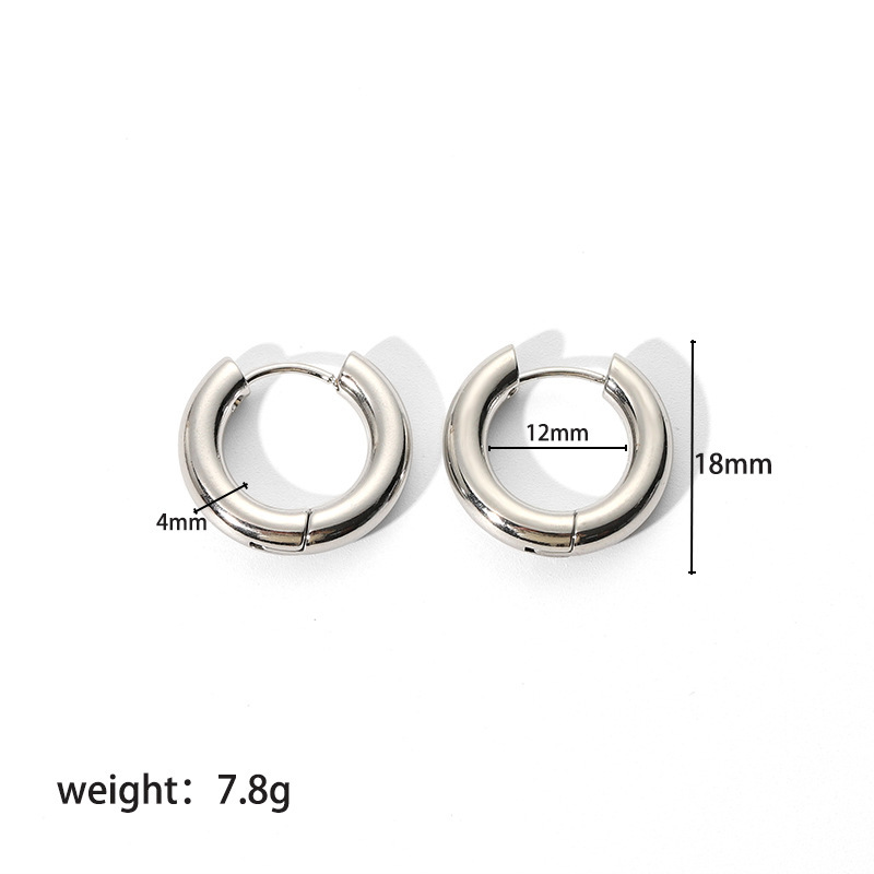 Waterproof Tarnish Free Stainless Steel Earrings 18K Gold Plated Hoop Earring