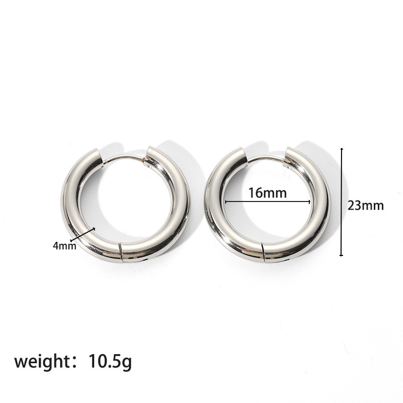 Waterproof Tarnish Free Stainless Steel Earrings 18K Gold Plated Hoop Earring