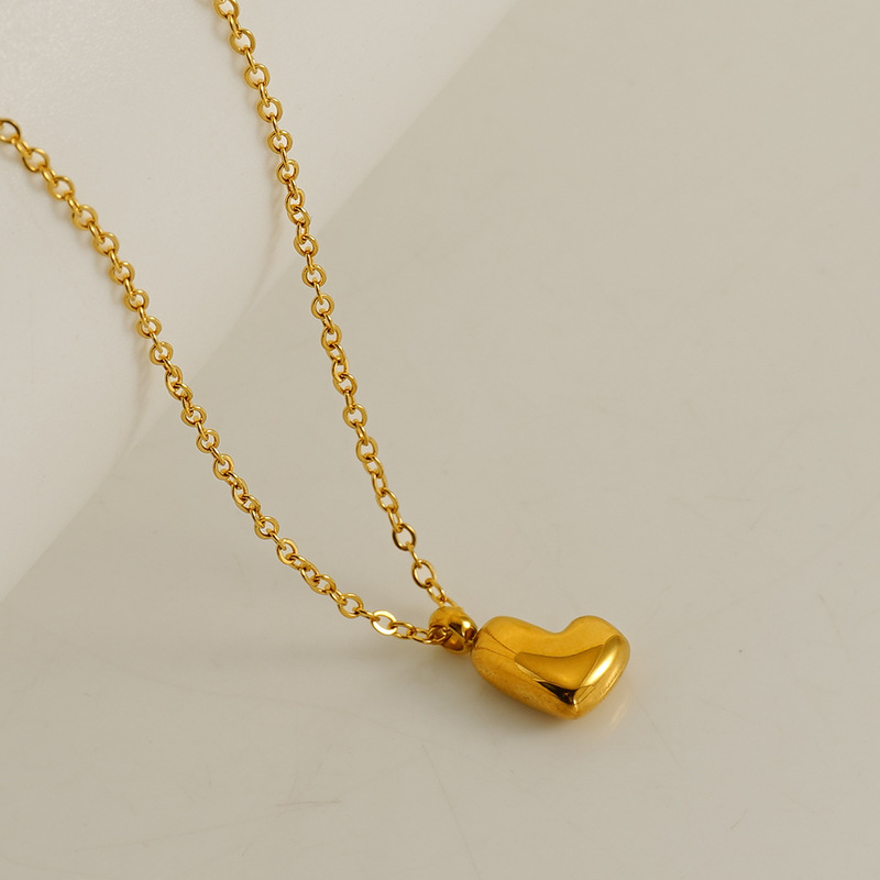 Fashionable minimalist new style 26 English letter pendants stainless steel golden mini bubble letter necklace