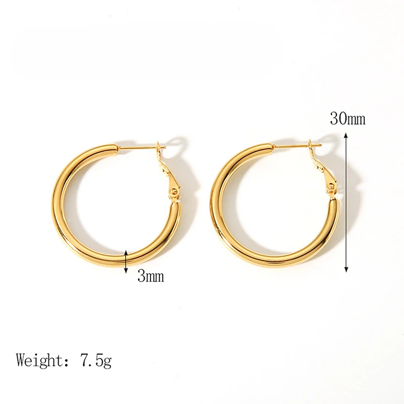 Stainless steel earrings jewelry gold plated hoop earrings for women