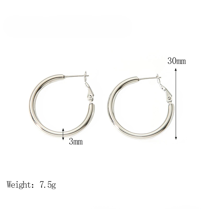 Stainless steel earrings jewelry gold plated hoop earrings for women