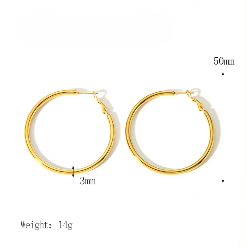Stainless steel earrings jewelry gold plated hoop earrings for women