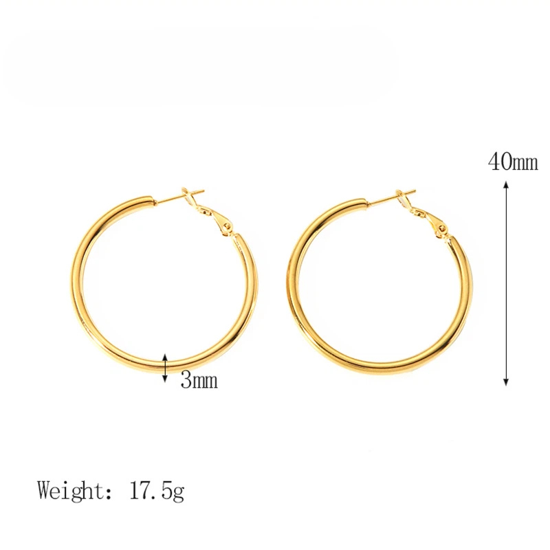 Stainless steel earrings jewelry gold plated hoop earrings for women