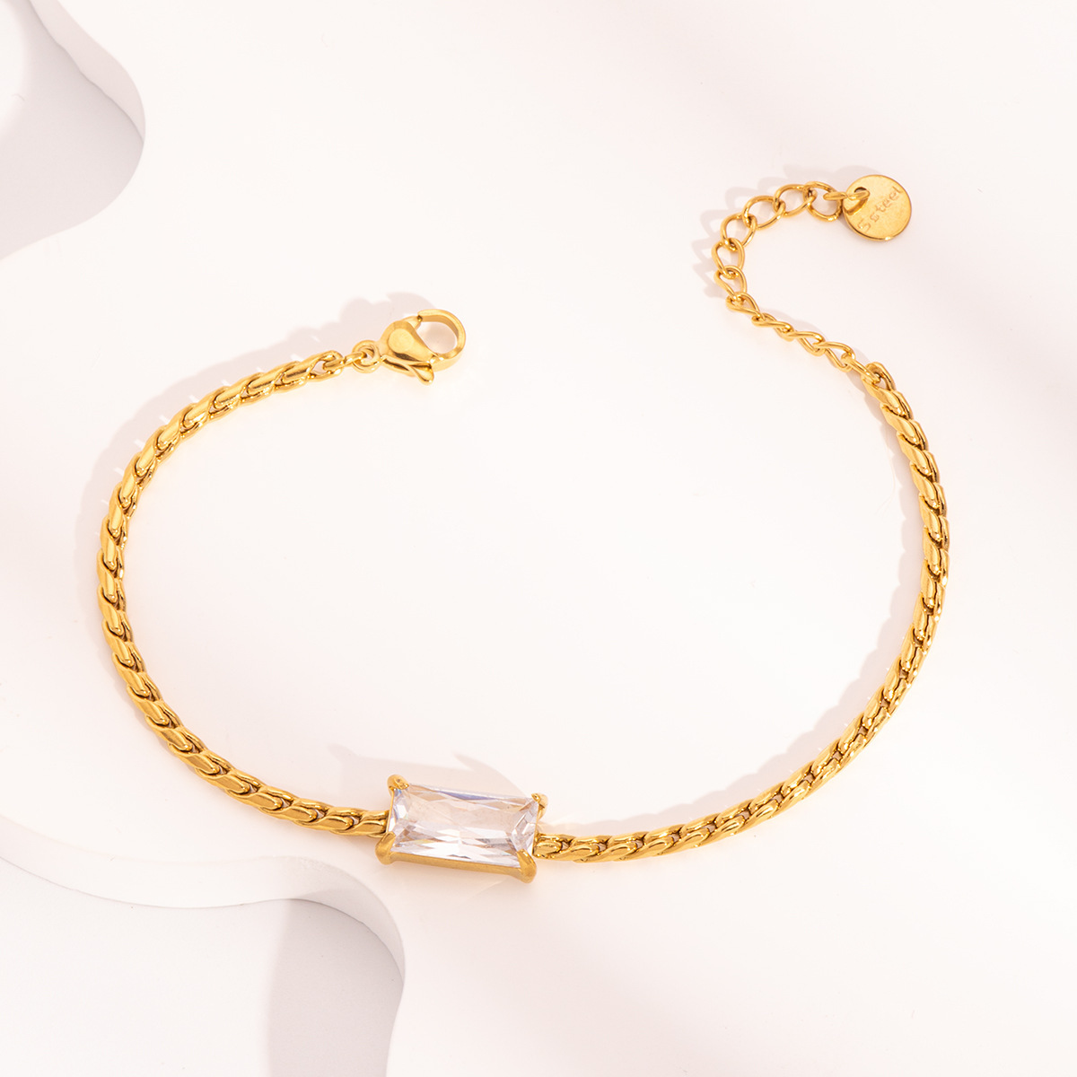 Hot selling Square Diamond Stainless Steel Bracelet Jewelry Fashionable Women's Accessories for Wholesale