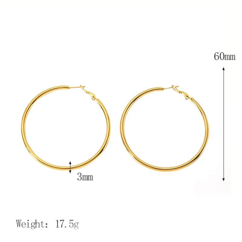 Stainless steel earrings jewelry gold plated hoop earrings for women