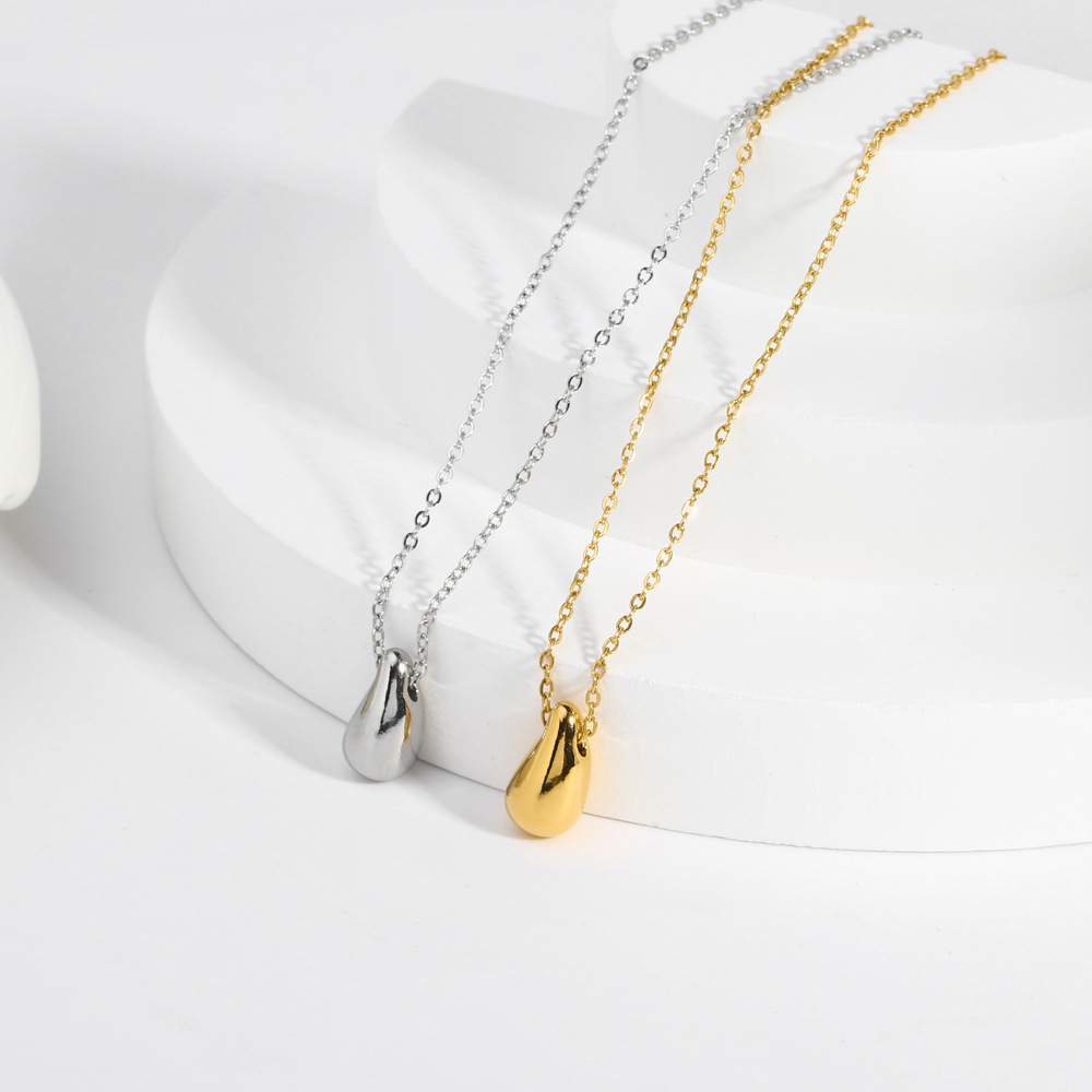 Fashion necklace for women stainless steel jewelry gold teardrop necklace for women