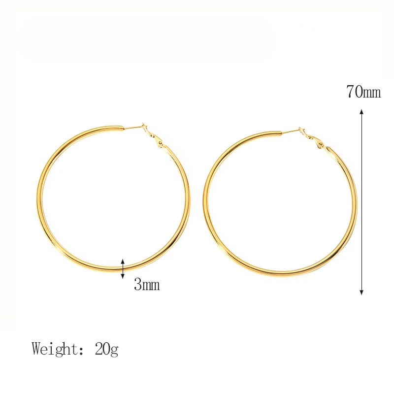 Stainless steel earrings jewelry gold plated hoop earrings for women